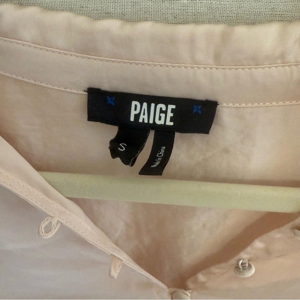 PAIGE RESA Blouse Pink Puff Sleeve Polo Blouse - Picture 7 of 7